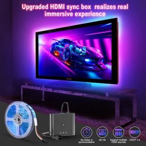Buy cheap HDMI Sync TV LED Backlights TV Strip Lights With HDMI 2.0 Sync Box Sync With TV And Music 4K HDR Support HDMI Strip from wholesalers