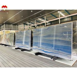 Buy cheap Luxury Azul Macaubas Natural Blue Marble Slab Countertop Quartz Tiles from wholesalers