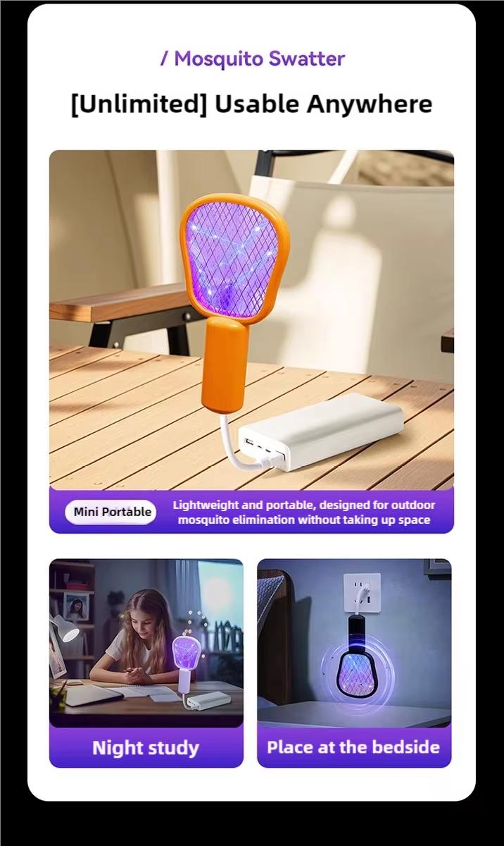 Buy cheap JZ 3 in 1 USB Type Portable Mosquito Lamp with Night Light and High Voltage Swatter Safe Wet Bug Zapper Solid State from wholesalers