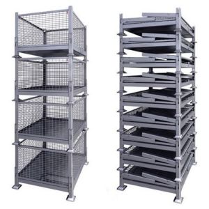 Buy cheap Powder Coated Steel Stackable Wire Mesh Pallet Crate from wholesalers