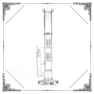 Buy cheap Clear Double 6 Arms Percolator Bongs Honeycomb Perc Hookah Straight Tube Glass Smoking Water Pipe from wholesalers