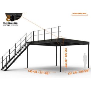 Steel Structure 2 Layer Industrial Mezzanine Floors Racking System
