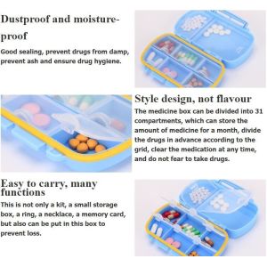 weekly 28 grids plastic medicine case for a drawer, Plastic triangle constitute