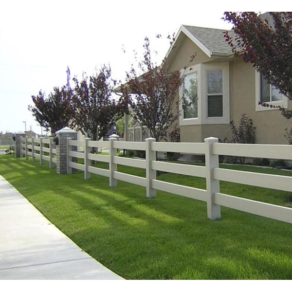 White Pvc Antiseptic Vinyl Pasture Fencing 3 Rail Plastic Farm For Horse Pastures