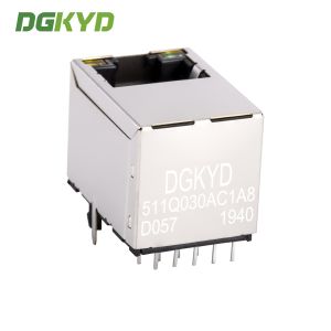 Top Entry Rj45 Lan Jack , Cat6 Gigabit Rj45 Modular Jack With Transformer