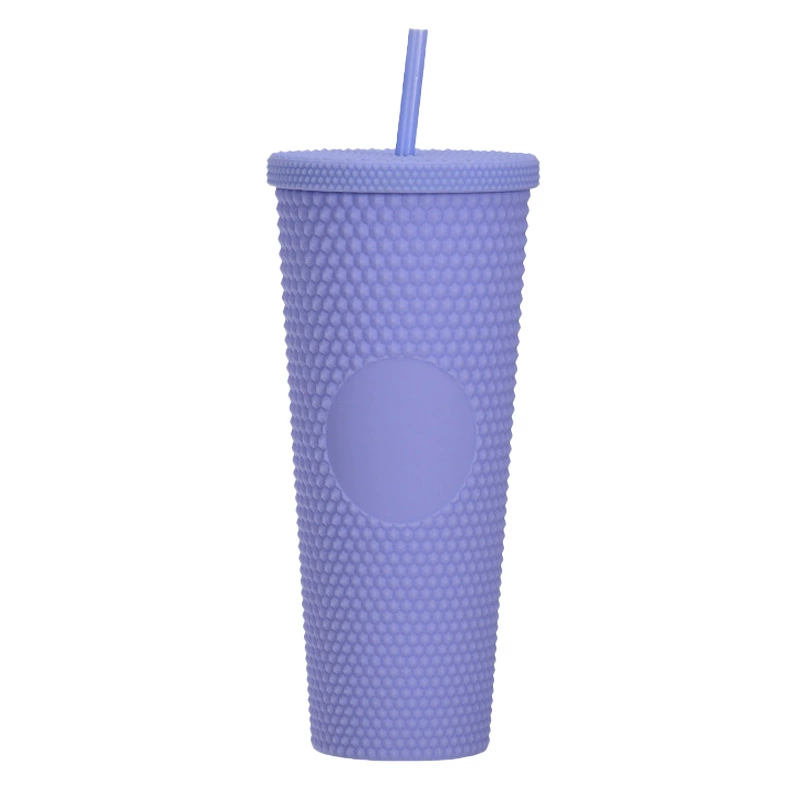 Buy cheap 710ml Large Capacity Double-layer Plastic Straw Cup Factory Direct Supply Creative Portable Durian Prickly Diamond Style from wholesalers