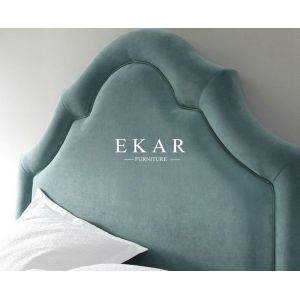 Buy cheap Blud Fabric Headboard Wooden Single Bed Double Bed Designs from wholesalers