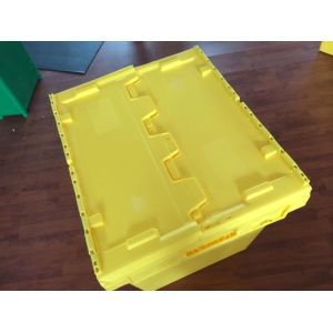 Big plastic nested and stacked storage boxes and bins