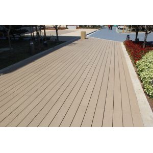 Brushed / Scratched Composite Wood Decking For Swimming Pool / Walk Road