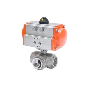 Buy cheap CFR Model NO. Q614/615F SS304/316 Pneumatic Three-Way Ball Valve with Mounting Pad Term from wholesalers