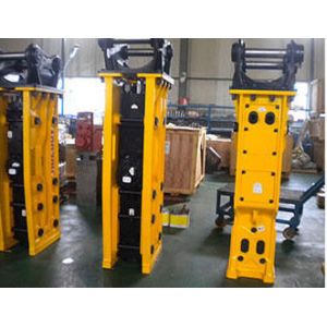 Road Construction Excavator Drill Attachment Yellow Color Strong Bearing