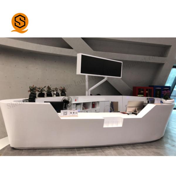 Quality Solid Surface Airport Reception Desk Easy Repairable SGS Certification for sale