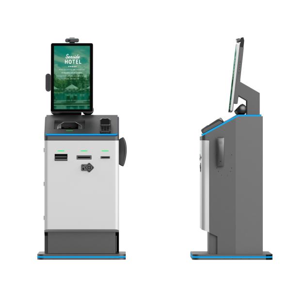 Hotel Self Check In Kiosk Free Standing With Document Scanning / Payment