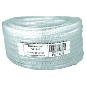 Buy cheap Transparent Clear with Red White and Blue Line Fiber Braided Reinforced PVC Braided Hose from wholesalers