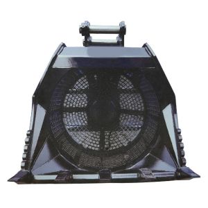 Rotating Screening Rock Excavator Crusher Bucket Attachment 1524mm Width