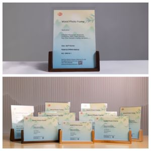 Rectangular A5 Acrylic Photo Frame with Wood Base Picture Frames