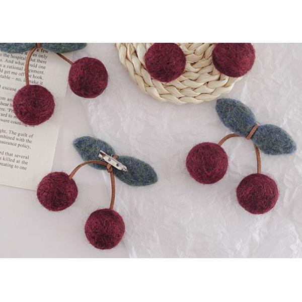 Buy cheap Handmade Wool Felt Balls Red Cherry Pattern Length 7 Cm EN71 Certificate from wholesalers