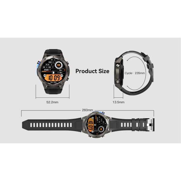 DM56 Sports Smart Watch with 1.43" AMOLED Display & L1/L5 GPS