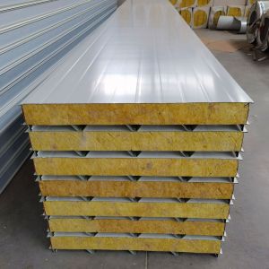 Buy cheap 48kg/M3 Roof Panels Heat Insulation Materials Color Steel Rock Wool Sandwich Panel from wholesalers