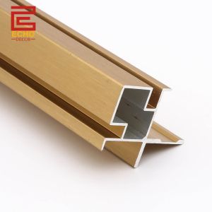 Buy cheap Modern Wainscoting Top Trim Matte Gold Wall Panel Trim Molding product