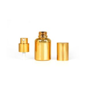 Buy cheap Empty Electroplating Gold Glass Beautiful Perfume Bottles With Sprayer Pump from wholesalers