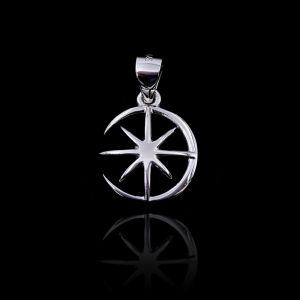 Buy cheap Rhodium Plating Silver Pendant Charms Magic Octagonal Star Shape For Lady from wholesalers