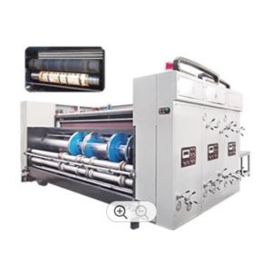 Chain Feed Pneumatic 4 Color Flexo Printing Machine With Slotter And Die Cutter