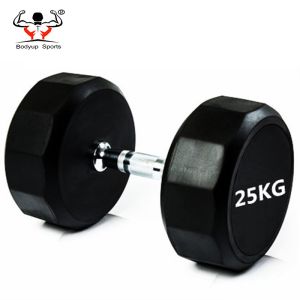 Buy cheap Dodecagon Round Rubber Dumbbells , Gym Equipment Dumbbells Little Smell from wholesalers