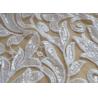 Buy cheap Scalloped Edge White Sequin Mesh Fabric For Party Gown Rich Leaves Design from wholesalers