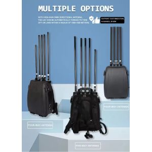 Buy cheap Portable Macpack Anti Drone Systems 8 Bands 320W 2.4G 5.8G 1.5G 900M 5.2G Military RF Jammer UAV Defense System from wholesalers