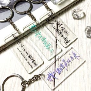 Buy cheap 2mm Transparent Acrylic Keychain with Metal Ring and Fashion Simple Letter Word Design from wholesalers