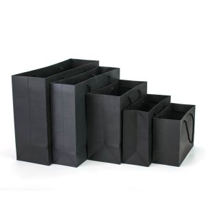 Buy cheap Personalized Printed Cardboard Bags With Handles , Black Paper Carrier Bags from wholesalers