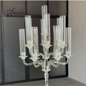 Buy cheap ZT-595 Latest 13 arms clear crystal candelabra centerpieces for wedding decoration from wholesalers
