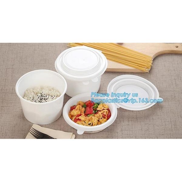 Quality Custom printed disposable PLA hot soup bowls, kraft paper soup cup,Eco-Friendly disposable tableware sugarcane pulp bowl for sale