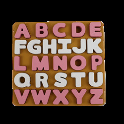Food Grade Kids Silicone Puzzle With Letters Alphabet Shape