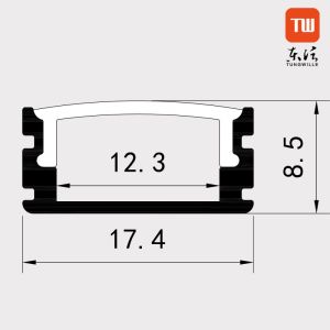 Buy cheap White Surface Mounted LED Profile , U Shape LED Aluminum Channel 17.4mm X 8.5mm from wholesalers