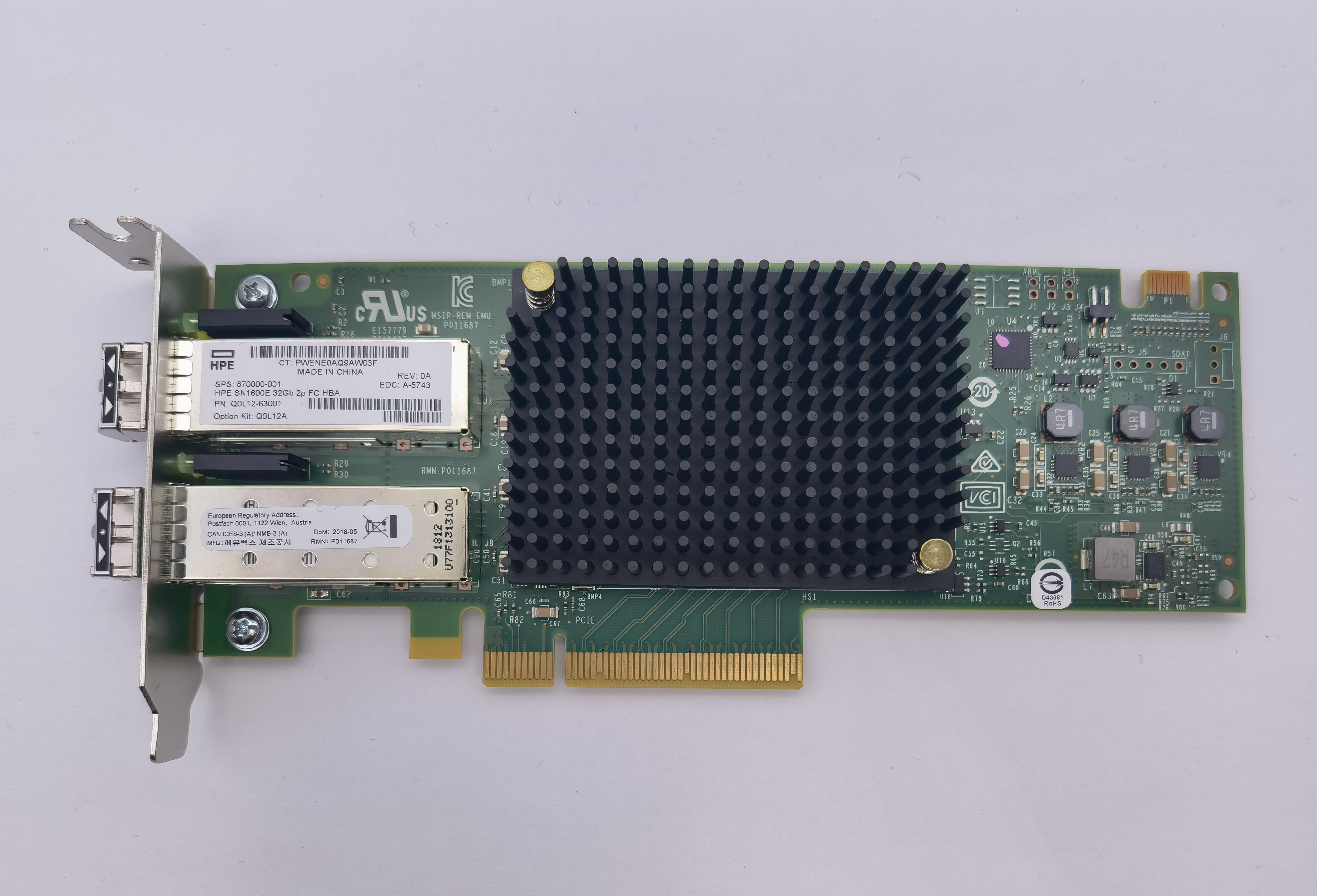 Emulex SN1600E Dual Port 32Gbps FC HBA SFP+ Wired Server External SAN Storage