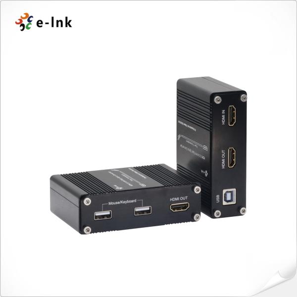 Mini 4K/60Hz HDMI 2.0 KVM USB over Fiber Optic Extender Supports keyboard and