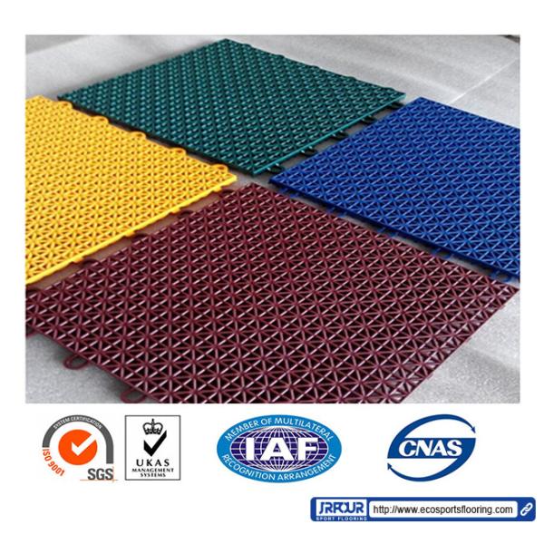 97% Rebound Rate Polypropylene Interlocking Modular Flooring Colorful