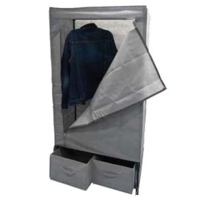 Buy cheap Grey 10KG Non Woven Fabric Wardrobe With 2 Drawers from wholesalers