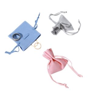 Ring Storage Custom Velvet Jewelry Pouches With Logo Customized