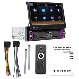 Buy cheap Creatall 7-Inch Single-Cylinder Retractable Screen Car MP5 Player HD BT Reverse Image Wireless Carplay USB-Dashboard Placement from wholesalers