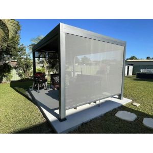 Buy cheap Louvered Gazebo 10x12m, Aluminum Gazebo with Adjustable Louvered Roof, Garden Gazebo with Waterproof Curtain from wholesalers