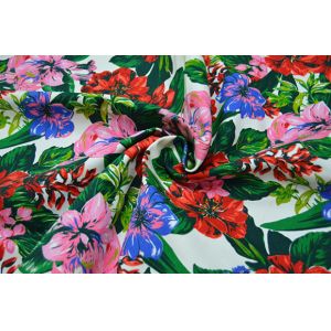 Buy cheap Natural Cotton Fabric / 16OZ Cotton Canvas With Nice Flower Printing from wholesalers