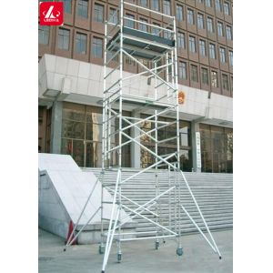 8M Folding Mobile Painting Plastering Scaffold Tower Aluminum Platform