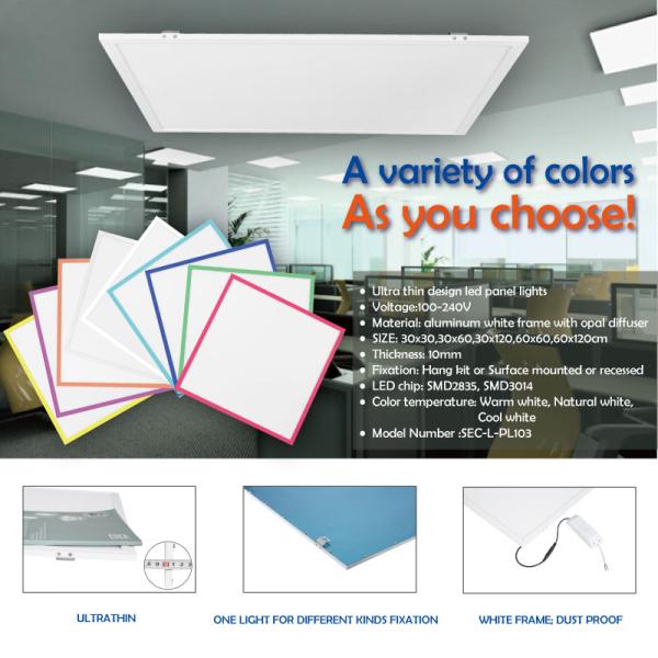 Quality ULTRA-THIN COLORED FRAME VARIETY FIXATION LED PANEL LIGHT WHITE FRAME SEC-L-PL103 for sale