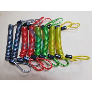 Multicolours High Security Stainless Steel Tooling Coiled Lanyards with Double