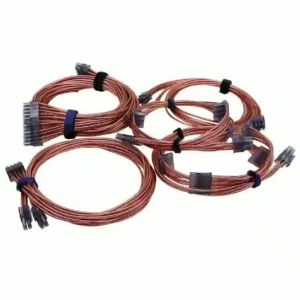Buy cheap PSU Cable Bright Braided Power Supply Modular Cable Kit 24 Pin 8pin 6pin Length 630mm Gold Pink Blue Sliver Purple Green PVC from wholesalers