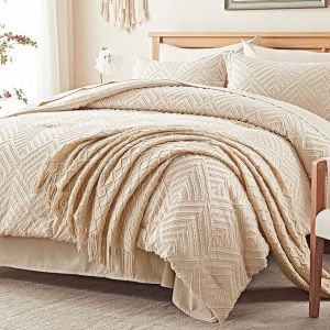 Buy cheap 7-Piece Beige Tufted Comforter Set Queen Microfiber Bedding from wholesalers