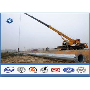 Hot Dip Galvanized Power Transmission Poles / Power And Data Distribution Poles